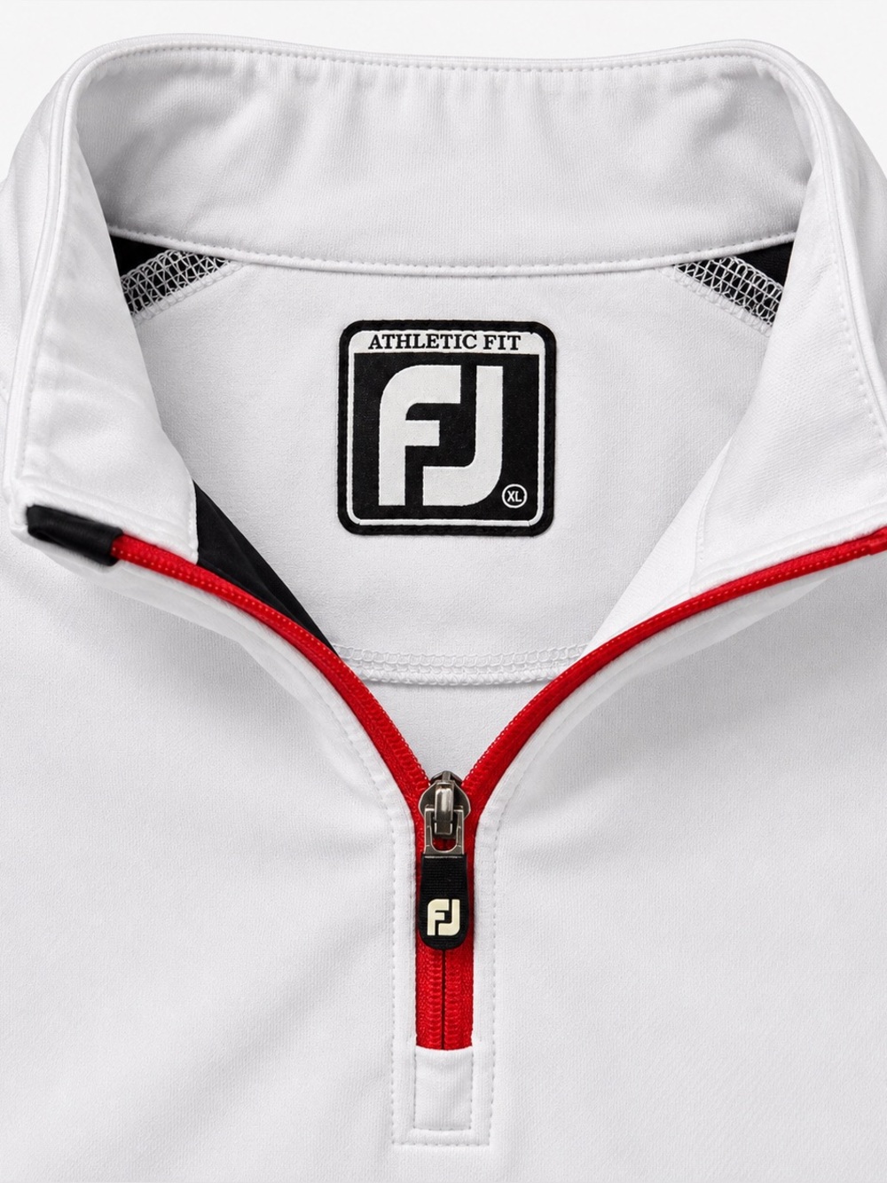 FootJoy FJ Golf Quarter Zip Pullover Men’s XL White Navy Red Athletic Fit